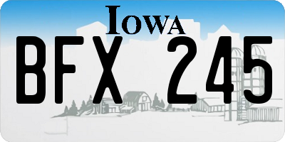 IA license plate BFX245