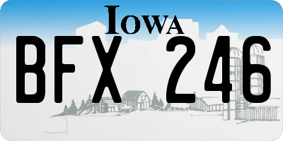 IA license plate BFX246