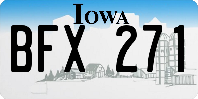 IA license plate BFX271