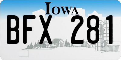 IA license plate BFX281