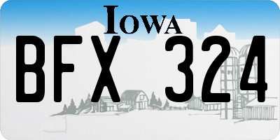 IA license plate BFX324