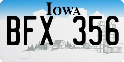 IA license plate BFX356