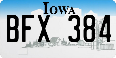 IA license plate BFX384
