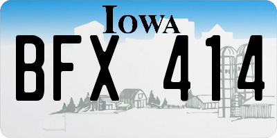 IA license plate BFX414