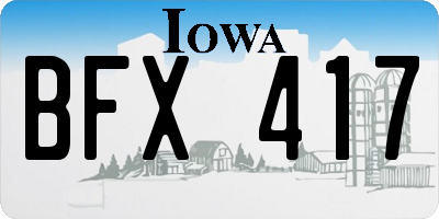 IA license plate BFX417