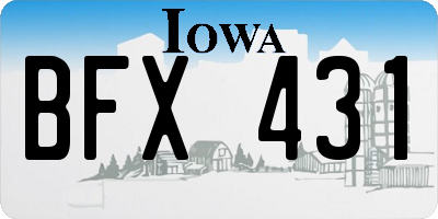 IA license plate BFX431