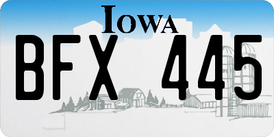 IA license plate BFX445
