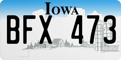 IA license plate BFX473