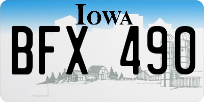 IA license plate BFX490