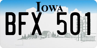 IA license plate BFX501