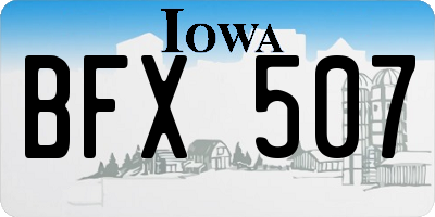IA license plate BFX507