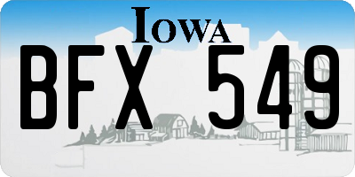 IA license plate BFX549