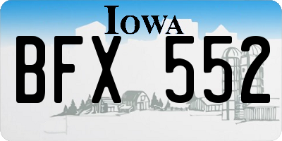 IA license plate BFX552
