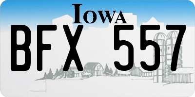 IA license plate BFX557