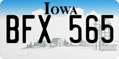 IA license plate BFX565
