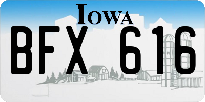 IA license plate BFX616