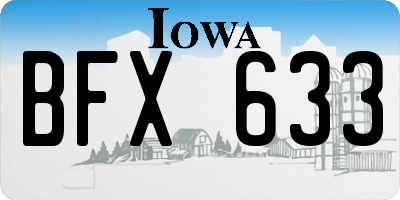 IA license plate BFX633