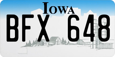 IA license plate BFX648
