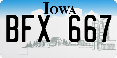 IA license plate BFX667