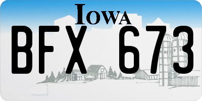 IA license plate BFX673