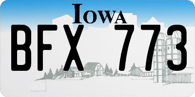 IA license plate BFX773