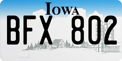 IA license plate BFX802