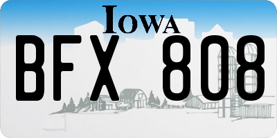 IA license plate BFX808