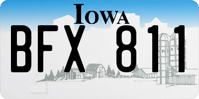 IA license plate BFX811