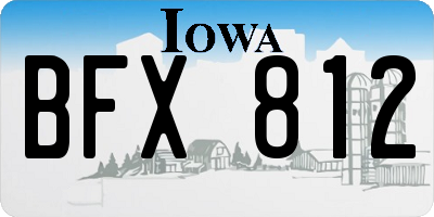 IA license plate BFX812