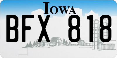 IA license plate BFX818