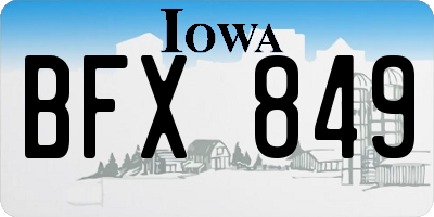 IA license plate BFX849