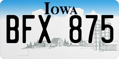 IA license plate BFX875