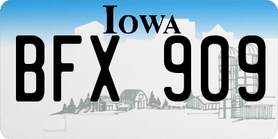 IA license plate BFX909