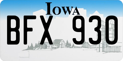 IA license plate BFX930