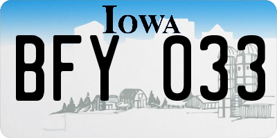 IA license plate BFY033
