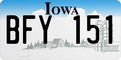 IA license plate BFY151