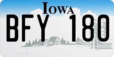 IA license plate BFY180
