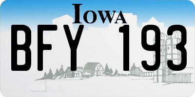 IA license plate BFY193