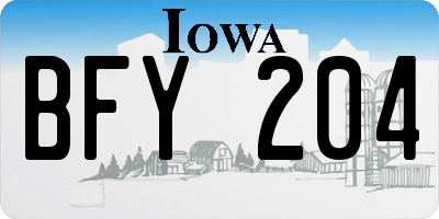 IA license plate BFY204