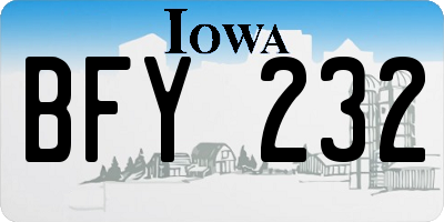 IA license plate BFY232