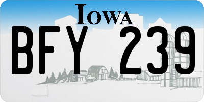 IA license plate BFY239