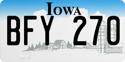 IA license plate BFY270