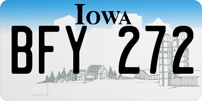 IA license plate BFY272