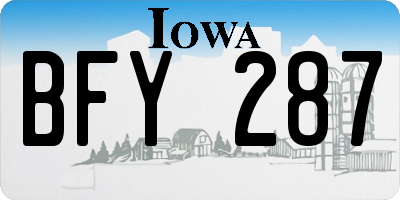 IA license plate BFY287