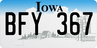 IA license plate BFY367
