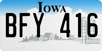 IA license plate BFY416