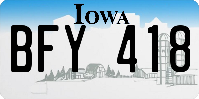 IA license plate BFY418