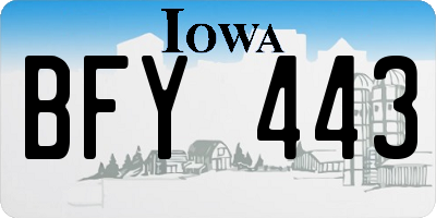 IA license plate BFY443