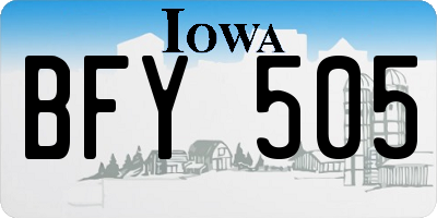 IA license plate BFY505