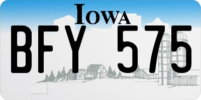 IA license plate BFY575